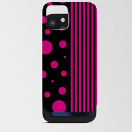 Spots and Stripes - Magenta and Black iPhone Card Case