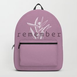 remember Backpack | Typewriting, Digital, Quote, Floral, Word, Typewriter, Minimal, Purple, Modern, Girly 