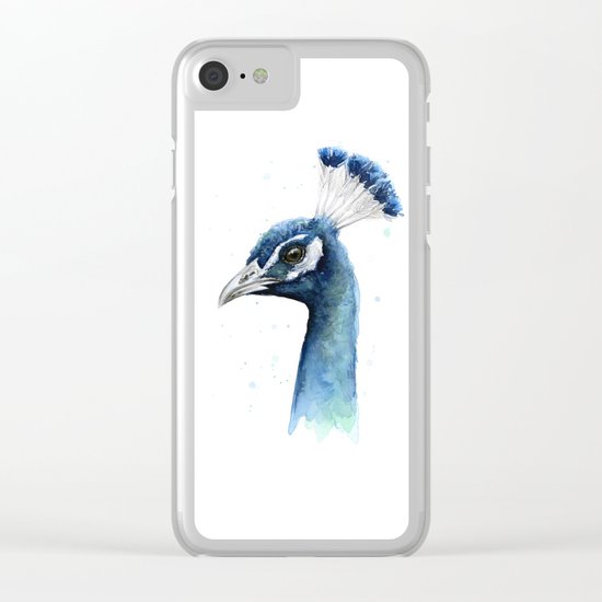 Abstract Watercolor Texture Blue Green Sea Sky Colors Clear iPhone Case