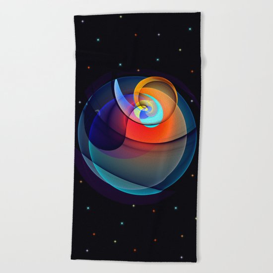 Other dimensions, colourful fractal abstract Beach Towel