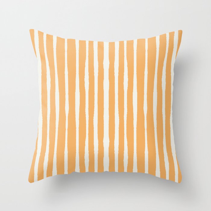 Linear wave_LA orange Throw Pillow