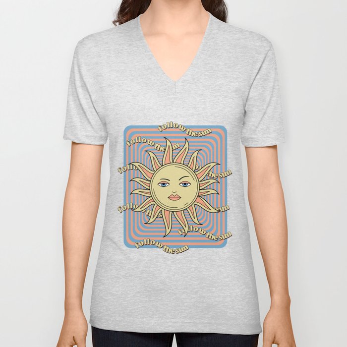 Follow the Sun V Neck T Shirt