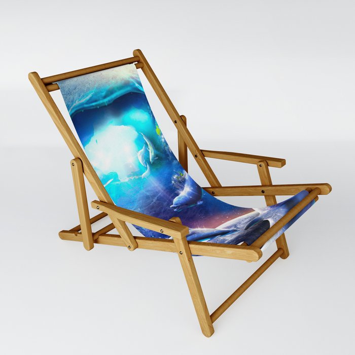 Galaxy Dolphin Dolphins In Space Swimming Sling Chair