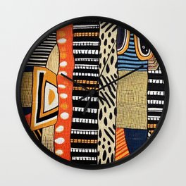 Safari Kaleidoscope: Vibrant African Textile Fusion Wall Clock