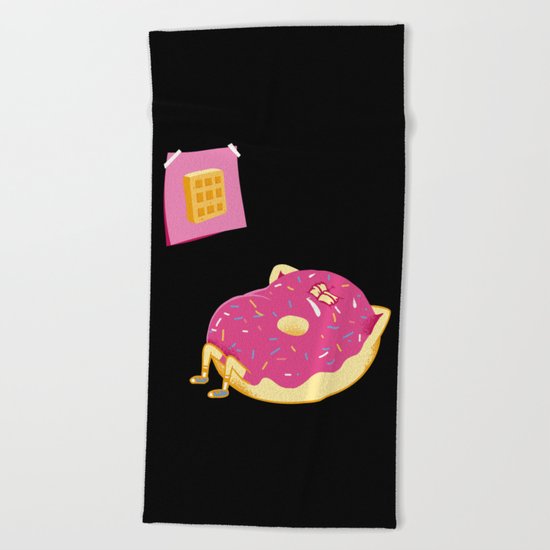 DONUT GIVE UP Beach Towel