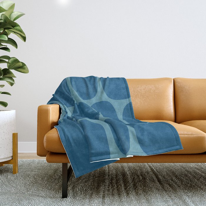 Modernist Spots 255 Blue On Blue Throw Blanket