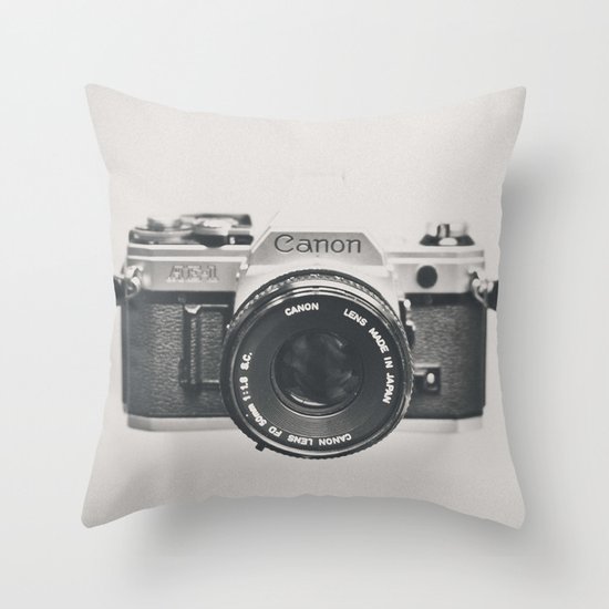 Vintage Camera Phone Throw Pillow
