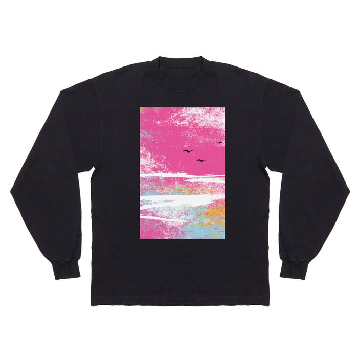 Pink Waves Long Sleeve T Shirt