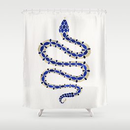Navy & Gold Serpent Shower Curtain