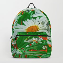 Cheese Plants and Daises with a Colourful Water Droplet Background  Backpack