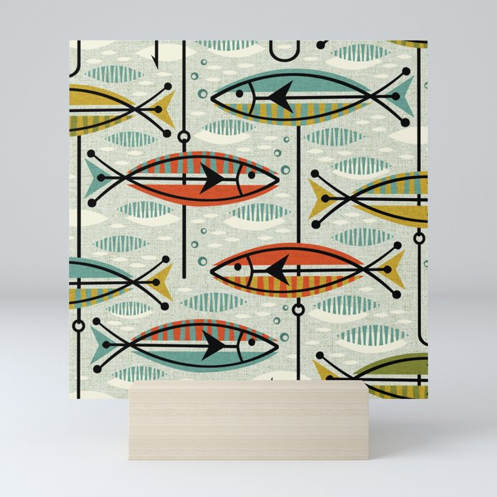 Vintage Color Block Fish Mini Art Print