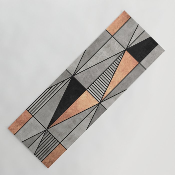 Concrete and Copper Triangles Yoga Mat