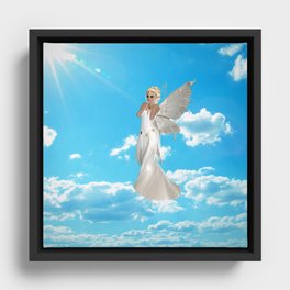 Fairy In White Dress Framed Canvas