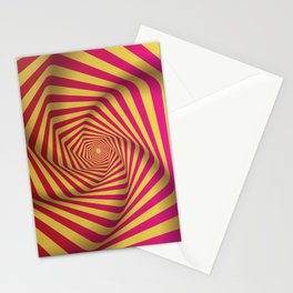 Pink & Gold Color Psychedelic Design Stationery Card
