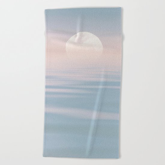 Moon and calm waters Beach Towel