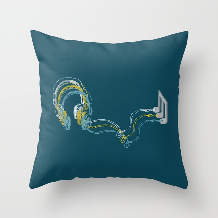 Plug in the music Throw Pillow