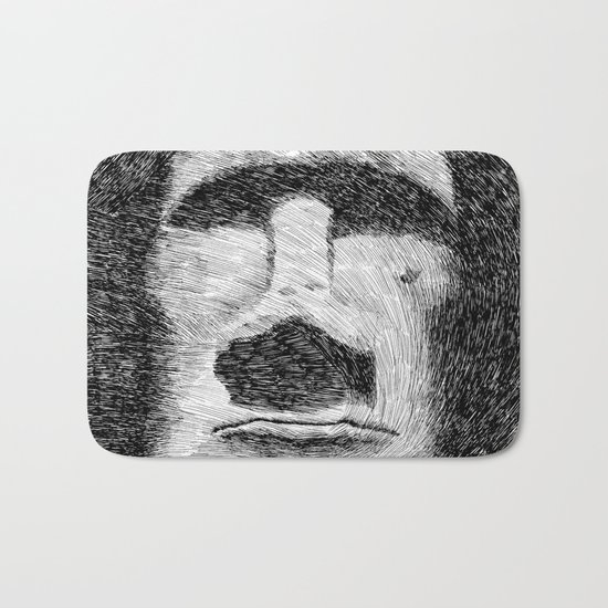Easter island - Moai statue - Ink Bath Mat
