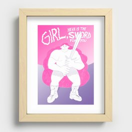 Girl, here is the sword for you Recessed Framed Print