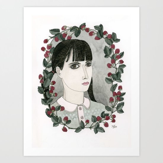Raspberry Portrait Art Print