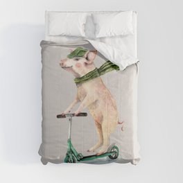 Piggy on a scooter Comforter