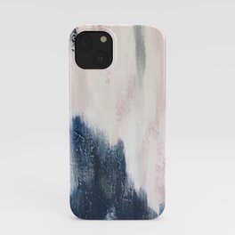 Blush Pink and Blue Pretty Abstract iPhone Case