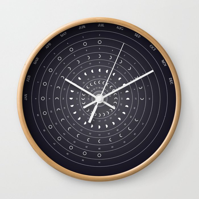 2019 Lunar Phases Calendar Wall Clock