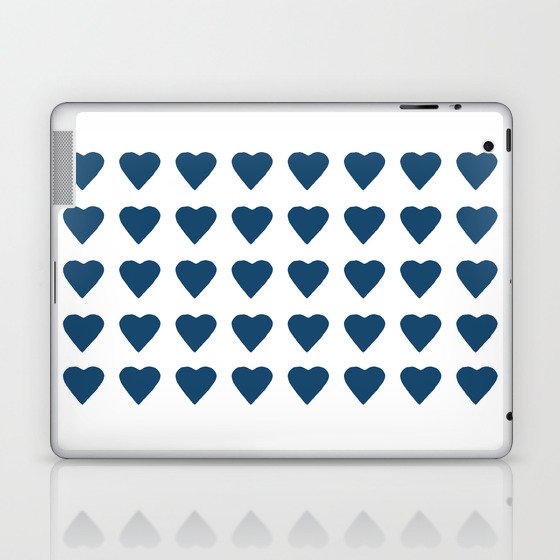 64 Hearts Navy Laptop & iPad Skin