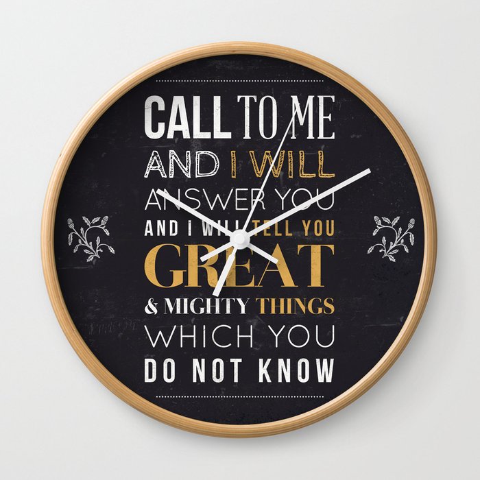 Great and Mighty Things - Jeremiah 33:3 Wall Clock