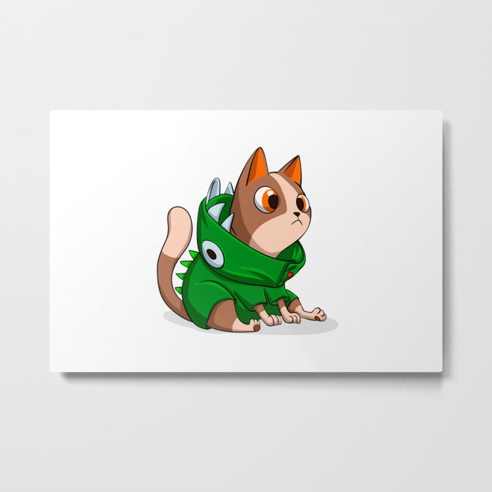 Cat Dinosaur Costume Metal Print By Marios Society6