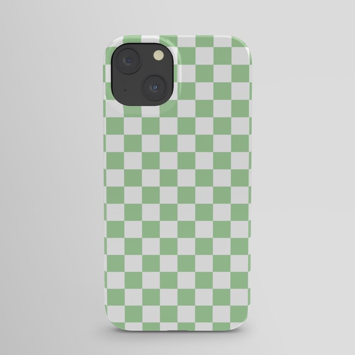 Mint Checkerboard Pattern iPhone Case