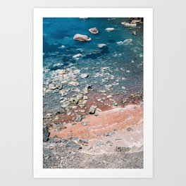 Red Beach in Santorini Greece - Aerial Sea Photography - Summer Travel Vacation Art Print