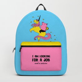Job And Unicorn Backpack | Posca, Drawing, Unicorn, Money, Girly, Graphic, Humour, Digital, Ink Pen, Pony 