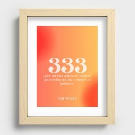 Gradient Angel Numbers: 333 Support Recessed Framed Print