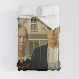 AMERICAN GOTHIC by Grant Wood Duvet Cover