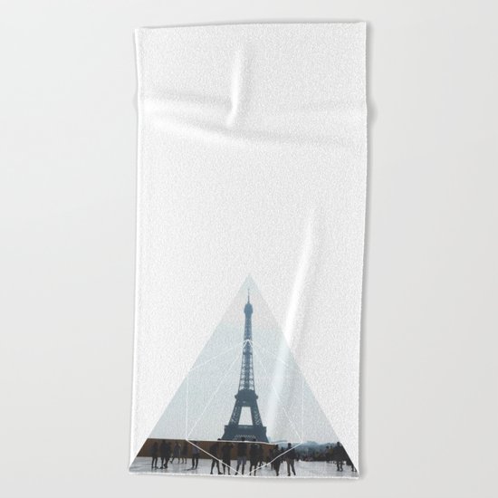 Eiffel Tower Art - Geometric Photography Beach Towel