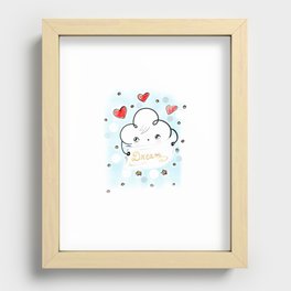 Cute cloud illustration - Dream Recessed Framed Print
