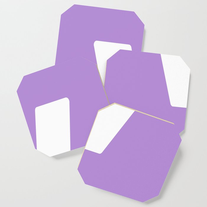 V (White & Lavender Letter) Coaster