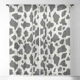 Cow Print Khaki Black Sheer Curtain