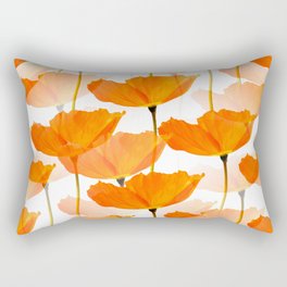 Orange Poppies On A White Background #decor #society6 #buyart Rectangular Pillow