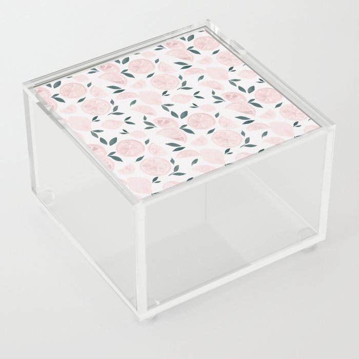 Watercolor lemons - delicate pink Acrylic Box