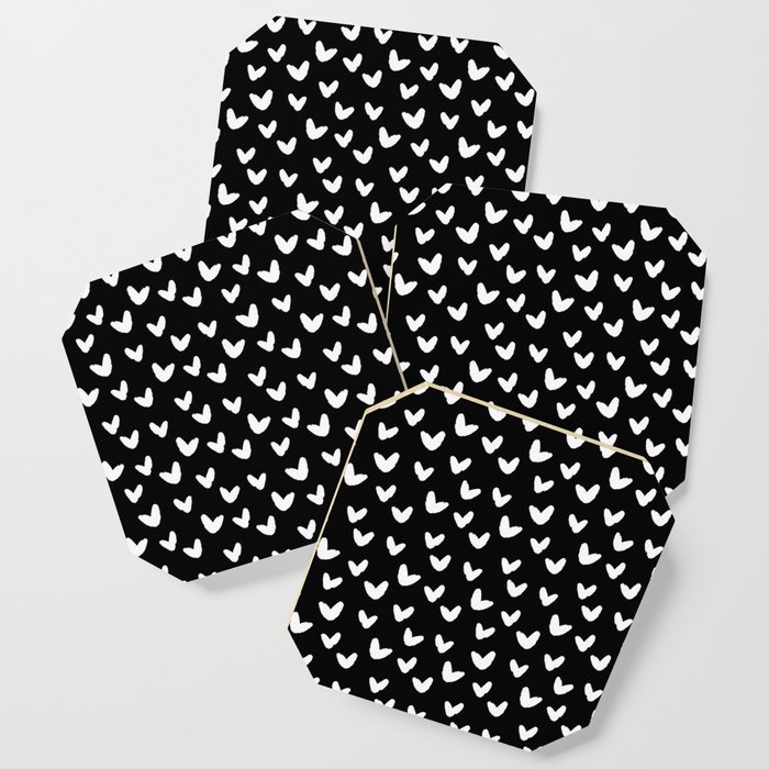 Black & White-Love Heart Pattern- Mix & Match with Simplicty of life Coaster