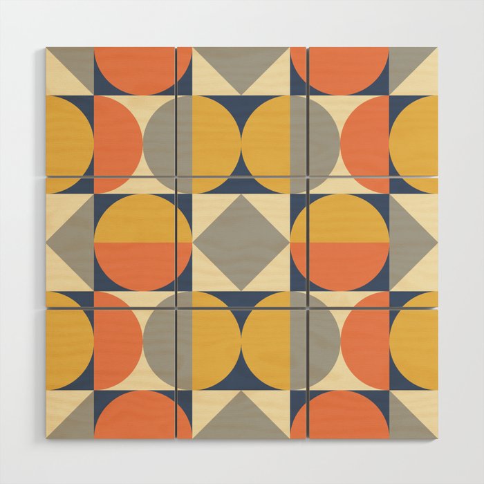 Mid Century Modern Geometric Pattern 824 Wood Wall Art