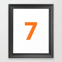 Number 7 (Orange & White) Framed Art Print