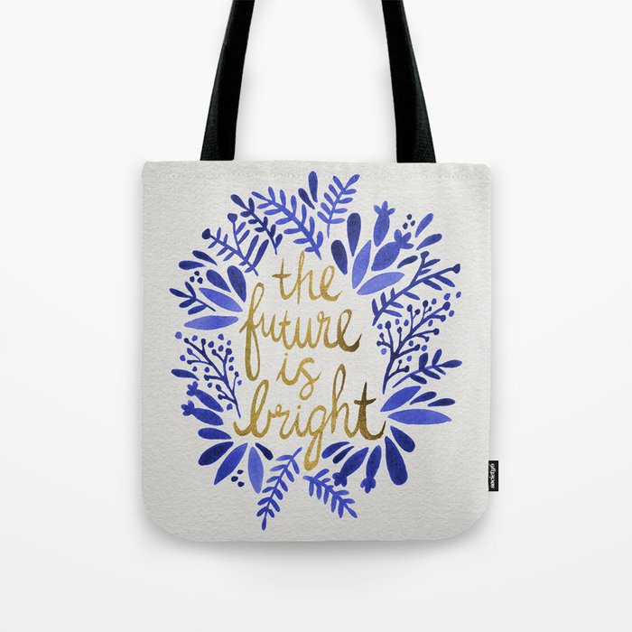 The Future is Bright – Navy & Gold Tote Bag