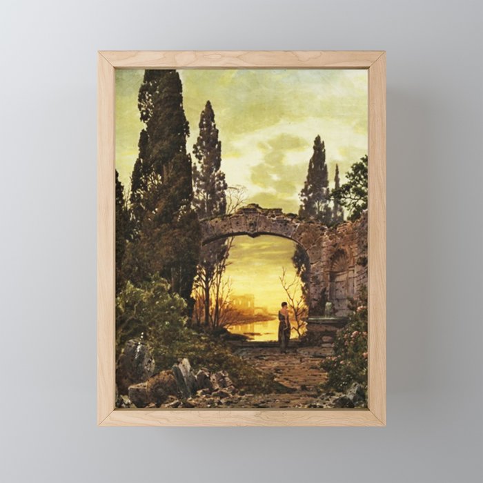 Ruined ancient archway vintage art Framed Mini Art Print