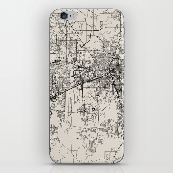USA, Huntsville - Black and White Map -  iPhone Skin