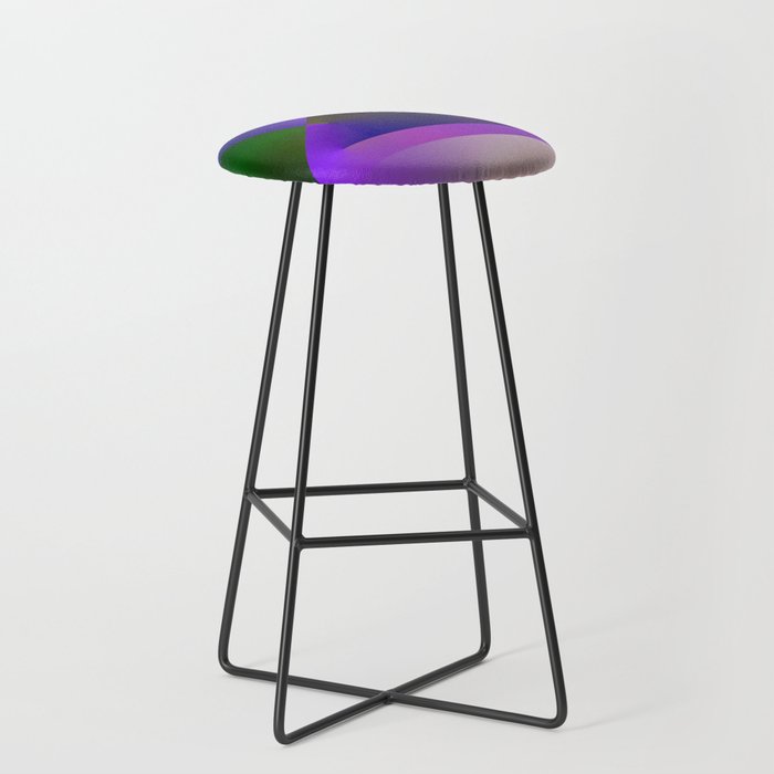 Abstract Purple Color Geometric Neon Art Bar Stool