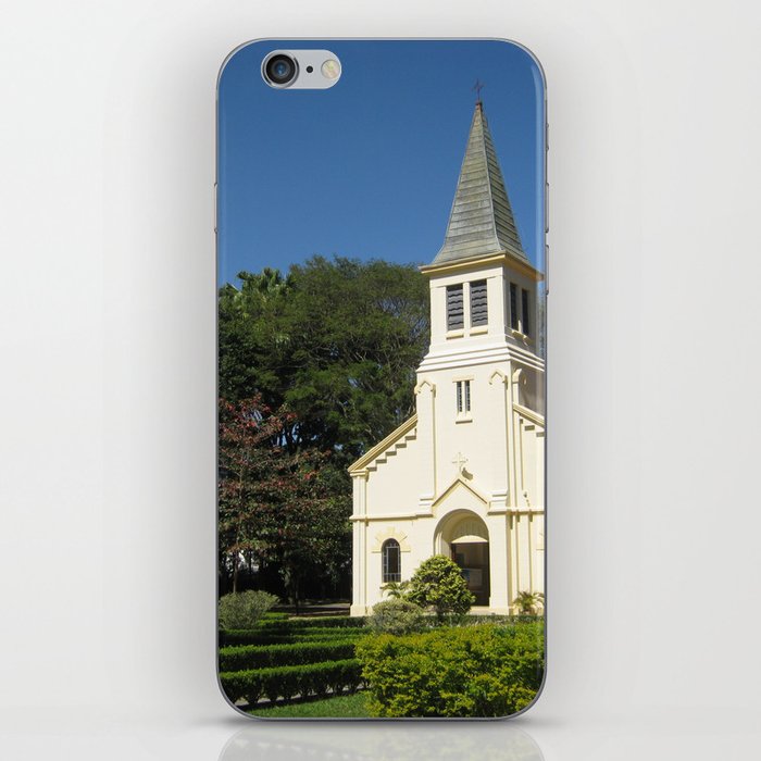 Brazil Photography - White Church In The Brazillian Forest iPhone Skin