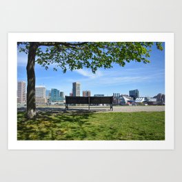 Bench in Federal Hill Park - Baltimore, MD Art Print