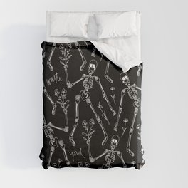 Don't Waste Your Time - Black Duvet Cover